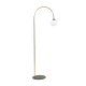 Lampa podłogowa BOW złoto-czarna – łukowa z kulą
