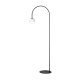 Lampa podłogowa BOW Czarna – łukowa z białą kulą