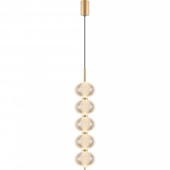 Lampa wisząca Galatea Złota – 5 kul LED, światło 3w1, ściemniana
