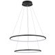 Lampa wisząca LED MARSEILLE Czarna – dwa pierścienie 40W