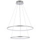 Lampa wisząca LED Marseille Chrom – dwa chromowane pierścienie 40W