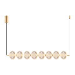 Lampa wisząca LED Galatea Złota – 10 kul, barwa zmienna 50W