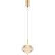 Lampa wisząca LED GALATEA złota – kulista, ściemnialna, 3 barwy
