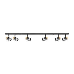 Lampa reflektorowa FORI Czarny Złoty – 6 spotów na szynie GU10
