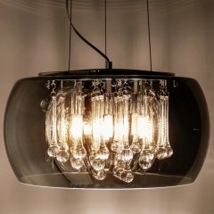 Lampa wisząca szklana 40 cm glamour z kryształkami CRYSTAL Zuma Line