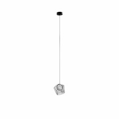 Lampa wisząca COLORE Czarny / Przezroczysty – LED 6W, geometryczny klosz