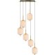 Lampa wisząca Akari złota – 6 kloszów, LED 34W, ściemnialna