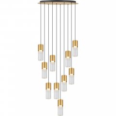 Lampa wisząca LED IGGLY Złoty, Czarny – 10 zwisów, ściemniana, CCT
