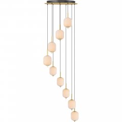 Lampa wisząca Akari złota – 9 kloszy, LED 55W, ściemnialna