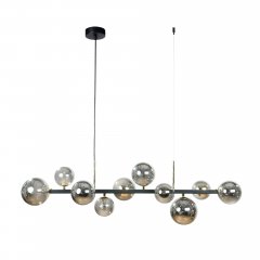 Lampa wisząca Serenity czarno-złota – 10 kulistych kloszy ze szkła