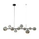Lampa wisząca Serenity czarno-złota – 10 kulistych kloszy ze szkła