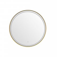 Lustro okrągłe z podświetleniem LED Złote – 80 cm, 36 W, IP44, ściemniane