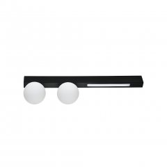 Lampa sufitowa LUND Czarny – LED 6W + 2xG9, dwie białe kule
