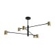 Lampa sufitowa Pedro czarno-złota – 6 cylindrycznych kloszów GU10