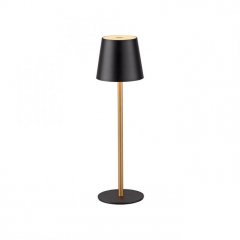 Lampa stołowa zewnętrzna EURIA czarno-mosiężna – LED 3W IP54 z dotykowym ściemniaczem