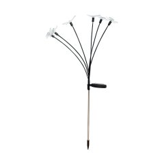 Lampa solarna ogrodowa SOLAR – 5 kwiatów LED, czarna