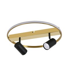 Lampa sufitowa LED Vienna złoto-czarna – ring z reflektorkami GU10