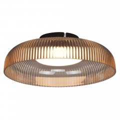 Plafon LED SOLVIA Czarny – zintegrowane 10W, ryflowany klosz