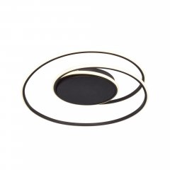 Plafon LED ZEPHYRA Czarny – dwa przeplatające się ringi 29W