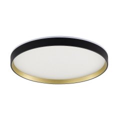 Plafon LED ORBITRAL czarny ze złotym ringiem – ściemniany, CCT, pilot