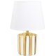 Lampa stołowa ceramiczna złoto-biała – abażur z tkaniny, gwint E14