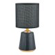 Lampka nocna stołowa czarno-złota – ceramiczna podstawa z abażurem