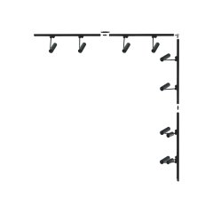 Zestaw szynoprzewód L 2x2m czarny z reflektorami 1-fazowy 3586 Zuma Line
