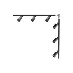 Zestaw szynowy L czarny 1x1m z reflektorami 1-fazowy 3566 Zuma Line
