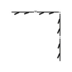Zestaw szynowy 8 reflektorów L 2x2m 1-fazowy – czarny metal